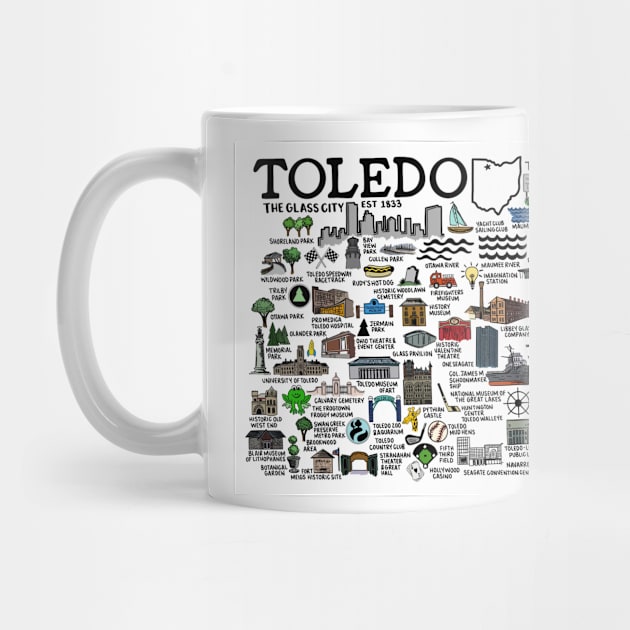 Toledo Ohio Map by fiberandgloss